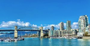 View of Burrard Bridge and downtown Vancouver